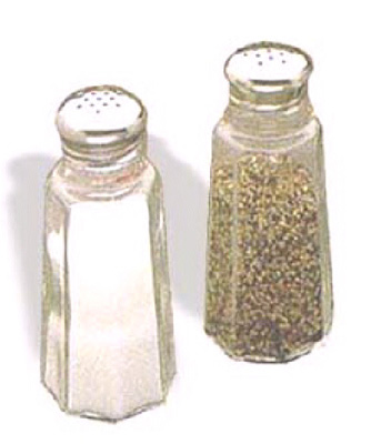 [ SALT/PEPPER SHAKER, PANELED, 3 ]