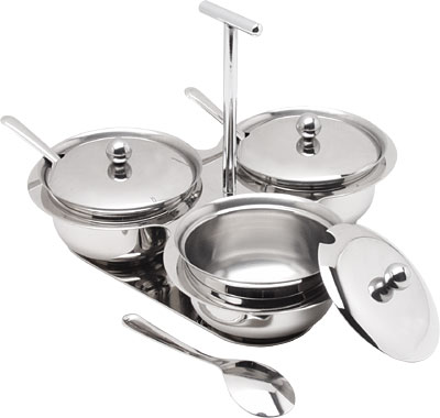 [ CONDIMENT RACK WITH BOWLS - TT ]