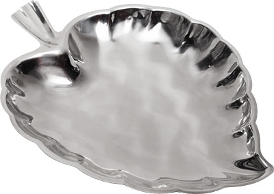 [ PLATE, LEAF SHAPE, S/S, 6-3/4