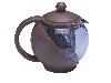 [ TEA POT,GLASS & PLASTIC, 32 OZ. BROWN ]