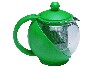 [ TEA POT,GLASS & PLASTIC, 32 OZ. GREEN ]