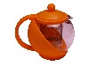 [ TEA POT,GLASS & PLASTIC, 32 OZ. RED ]