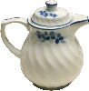 [ TEA POT,PORCELAIN,BLUE FLOWER,24 OZ ]