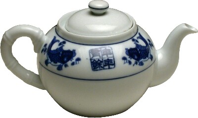 [ TEA POT,PORCELAIN,BLUE FISH,32 ]