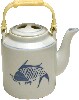 [ TEA POT,PORCELAIN,BLUE FISH,32 OZ ]