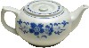 [ TEA POT,PORCELAIN,BLUE FLOWER,32 OZ ]