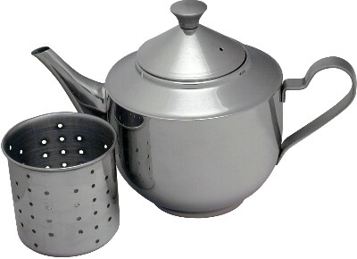 [ TEA POT,S/S, WITH STRAINER, 32 ]