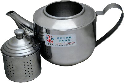[ TEA POT,S/S, WITH STRAINER, 42 ]