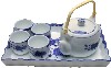 [ TEAPOT & CUP SET,PORCELAIN,BLUE FISH ]