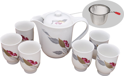 [ TEAPOT & CUP SET,PORCELAIN,LEA ]