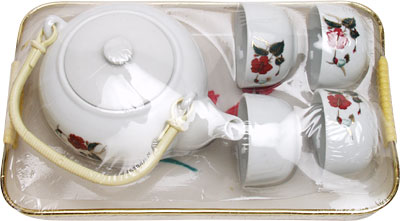 [ TEAPOT & CUP SET,PORCELAIN, BI ]