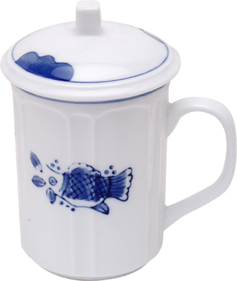[ CUP W/O FILTER,PORCELAIN,FISH  ]