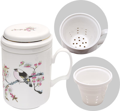 [ CUP W FILTER,PORCELAIN,BIRD &  ]