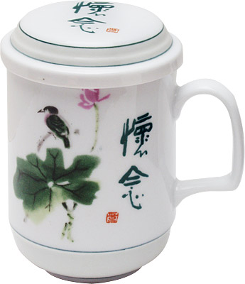 [ CUP W FILTER,PORCELAIN,  LOTUS ]