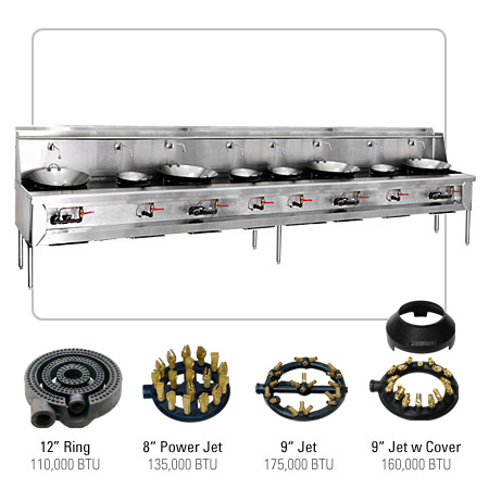 CHINESE STOVE, CA S/S, 8 BURNERS KECVCRSE008