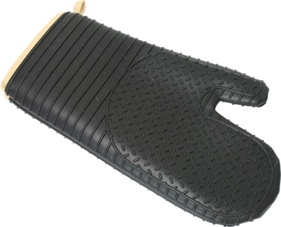 OVEN GLOVE, SILICONE/FABRIC, BLACK SOM031