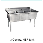 3 Comps NSF Sink 